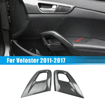Дръжка за Подлакътник на Вътрешната врата на колата е от въглеродни влакна, Защитна подплата за Hyundai Veloster 2011-2017 Аксесоари